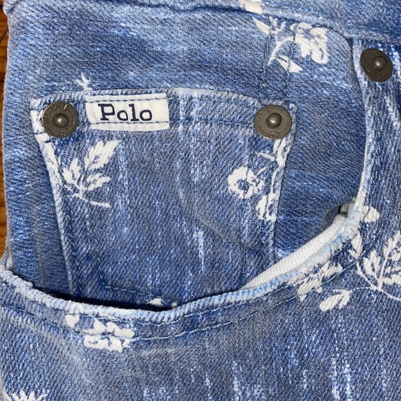 polo ralph lauren called high rise slim jeans white flower pattern - Picture 3 of 10